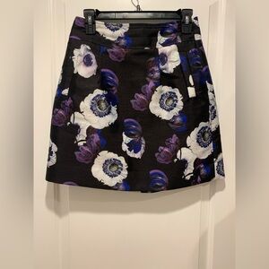 J.Renee Black and Purple Floral Mini Skirt